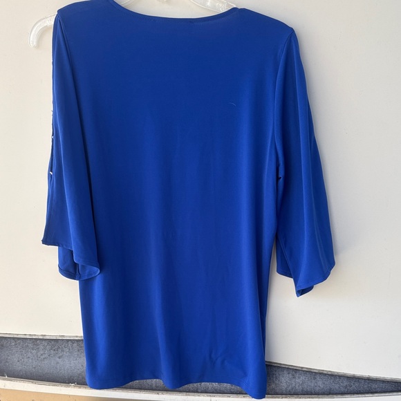 Michael Kors Royal Blue V-Neck Blouse - Picture 4 of 8